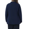 Women's Plus Size Lapel Button Down Long Sleeves Business Casual Suit Blazer with Pockets - Agnes Orinda - 4 of 4