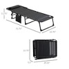 Chic Crate - Outsunny 450lb Reclining Sun Lounger - 9-Position ErgoLock™ & Detachable Cooling Pillow - UltraFold™ for Beach/Patio, Obsidian Black - 3 of 4
