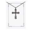 Anna-Kaci Black & Silver Gunmetal Crystal Cross Necklace with Religious Message Card & Envelope Jewelry Gift - 2 of 4