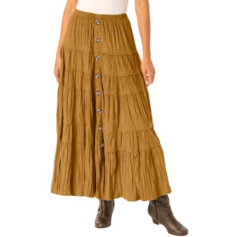 Woman Within Women's Plus Size Moleskin Skirt - L, Toffee : Target