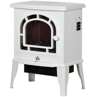 NicBex 18 Inch Electric Fireplace with 3D Realistic LED Flames Freestanding Heater Fireplace with Adjustable Temperature/Overheating Protection