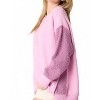Women's Be Free Henley Sweater - Peach Love L - 3 of 3