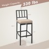 Tangkula 4 PCS Outdoor Metal Bar Stools Bar Height Dining Chairs w/ Beige Cushion - 4 of 4