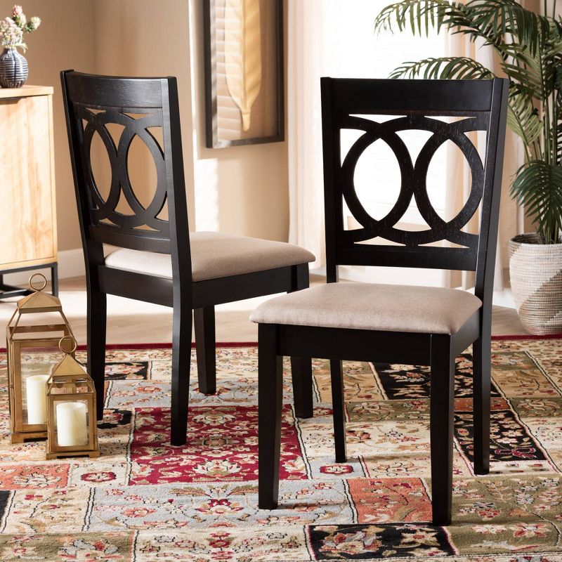 2pc Lenoir Upholstered Wood Dining Chair Set - Baxton Studio, 6 of 8
