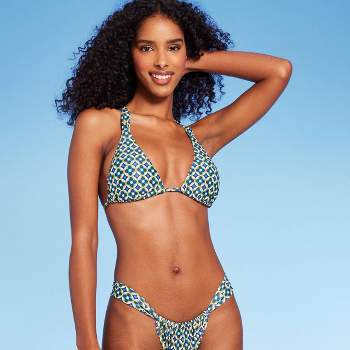 Women's Tie-front Longline Bikini Top - Shade & Shore™ Multi Tropical  Floral Print : Target