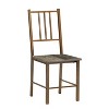 Dining Table Set for 2, Wooden Square Dining Table with 4 Legs 2 Metal Chair for Home Office Kitchen Dining Room - 3 of 4