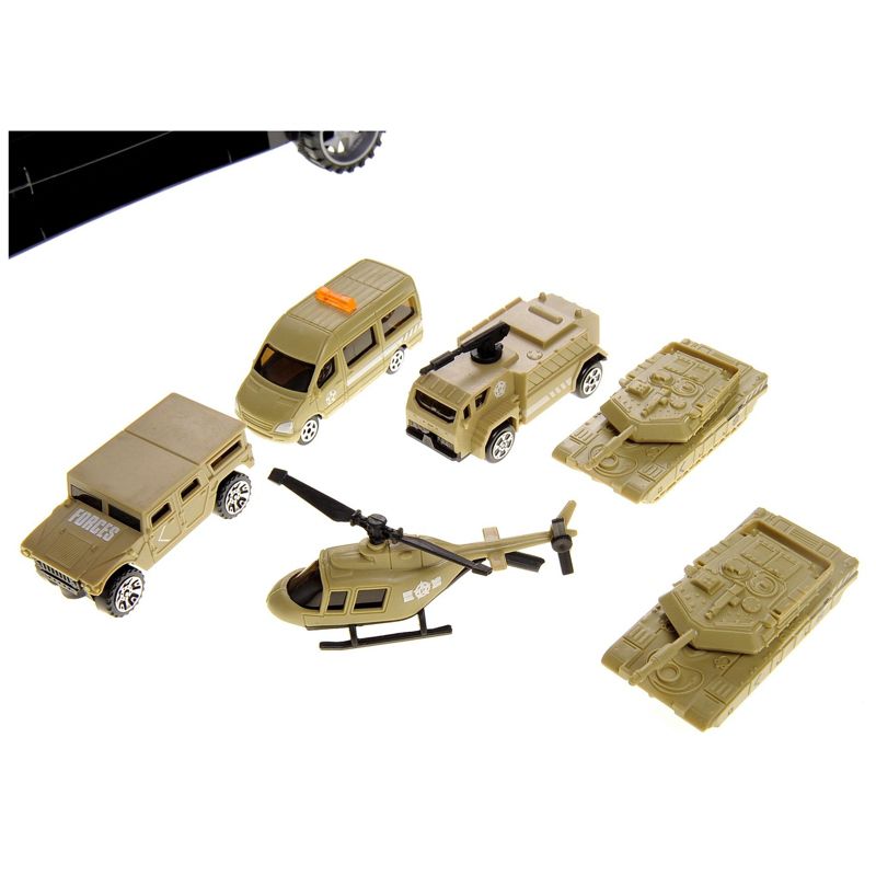 Insten Military Transport Car Carrier Truck with 6 Army Cars, Play Set Toys for Kids, 4 of 9