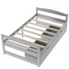 CAVINAS Twin Size Platform Bed Modern Pine Bed Frame with 2 Storage Drawers for Bedroom, No Box Spring Required - 3 of 4