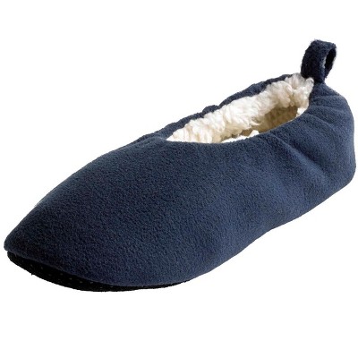 KingSize Men's Wide Width High Pile Fleece lined sock slipper - Big - L,  Navy Blue