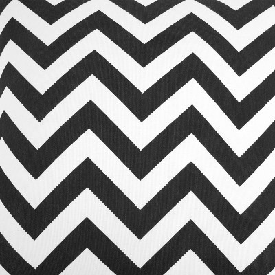Black and White Chevron Cotton Square Pillow