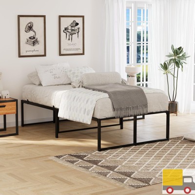 Garvee Platform Bed Frame, 14" Heavy Duty Metal Mattress Foundation with 3-in-1 Steel Support, 13" Underbed Storage, No Box Spring Needed