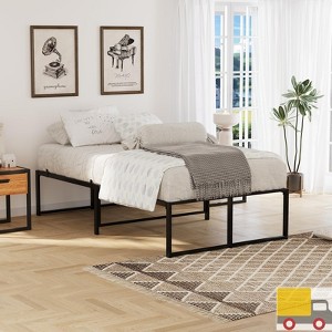 Garvee Platform Bed Frame, 14" Heavy Duty Metal Mattress Foundation with 3-in-1 Steel Support, 13" Underbed Storage, No Box Spring Needed - 1 of 4
