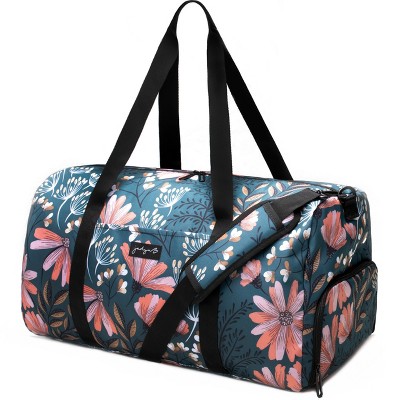Jadyn Weekender Women's Large 52L Duffel Bag with Shoe Compartment - Navy Floral