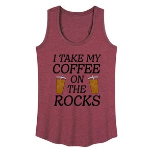 Women's - Instant Message - I Take My Coffee On The Rocks Graphic Racerback Tank - 1 of 4