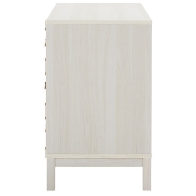 Bleached White and Gold 3-Drawer Coastal Night Table