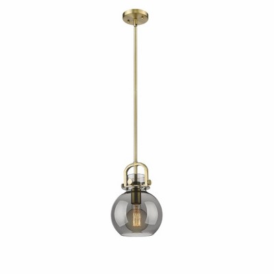 Newton Sphere - 1 Light Stem Hung Pendant In Industrial Style-11.25 Inches Tall and 8 Inches Wide