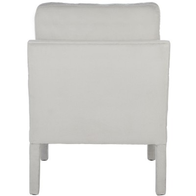 Light Grey Velvet Wood Spot Accent Armchair