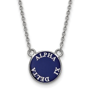 Black Bow Jewelry Sterling Silver Alpha Xi Delta Greek Life Necklace 18 Inch - 1 of 4