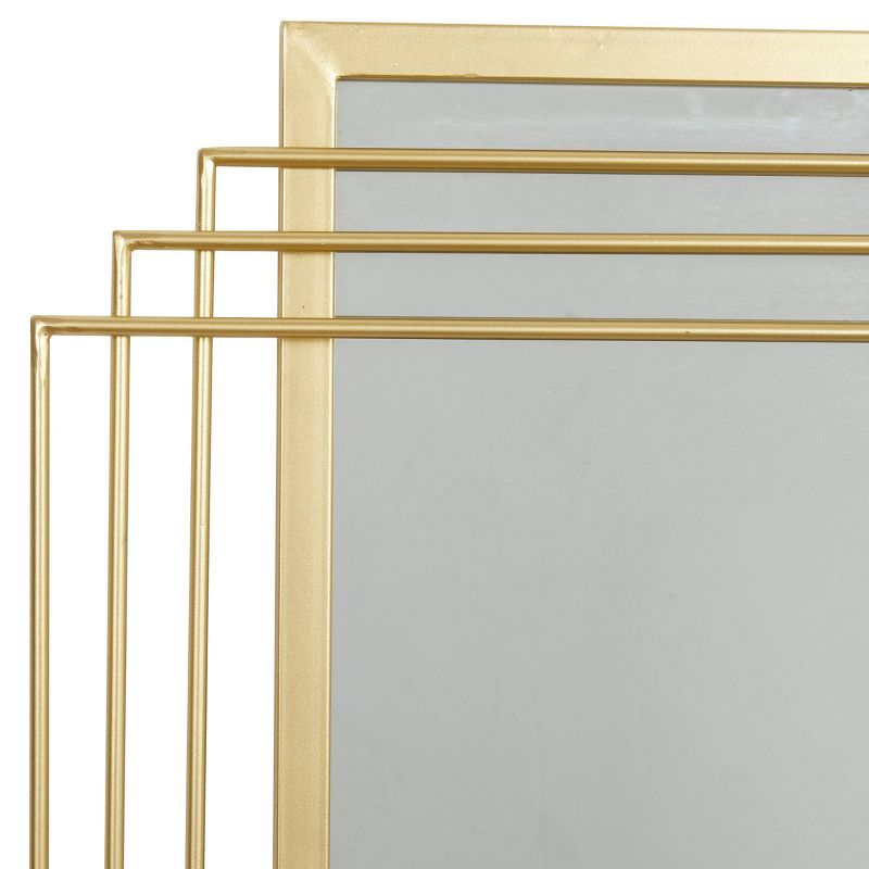 Rectangle Metal Glam Geometric Wall Mirror Gold - CosmoLiving by Cosmopolitan, 6 of 18