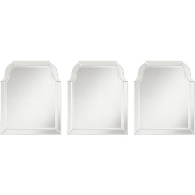 Possini Euro Design Possini Lila Frameless Arch Top Queen Bed Headboard Mirrors Set of 3