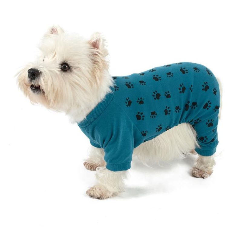 Leveret Dog Cotton Pajamas Dog Paw Blue L, 3 of 5