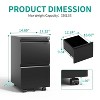 Munora - 2-Drawer Mobile File Cabinet with Lock - Heavy Duty Under Desk Storage - Black - 3 of 4