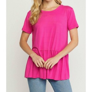 Women's Short Sleeve Peplum Top - entro - 1 of 4