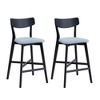 DOMETOUR Modern Wooden Bar Chairs Set of 2 Soft Upholstered Kitchen Island Chairs Counter Height Stool with Backrest for Pub Restaurant - 4 of 4