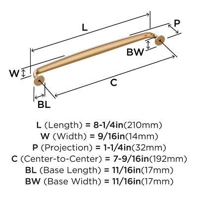Champagne Bronze 7-9/16 inch Modern Cabinet Pull
