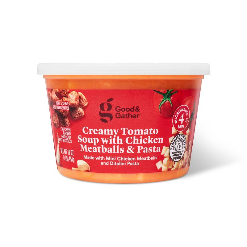 Creamy Tomato Soup with Chicken Meatballs &#38; Pasta - 16oz - Good &#38; Gather&#8482;, 1 of 5