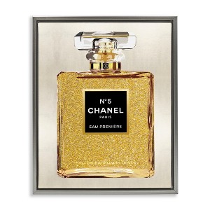 Stupell Industries Fashion Perfume Bottle Black Floater Framed Canvas Wall Art - 1 of 4