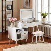 3-in-1 Vanity Desk with Lighted Flip-Top Mirror & Adjustable Cabinet, Makeup Dressing Table with Stool, Dresser with Drawers for Bedroom - 2 of 4