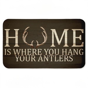 Stupell Industries Where You Hang Your Antlers Printed Anti-Fatigue Floor Mat, design by Kim Allen, 30"x18" - 1 of 4