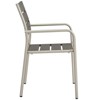 Modway Shore Patio Dining Chair – Outdoor Aluminum Armchair with Slatted Seat and Stackable Modern Design - 2 of 4