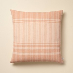 24"x24" Tonal Plaid Square Throw Pillow Blush - Hearth & Hand™ with Magnolia - 1 of 4