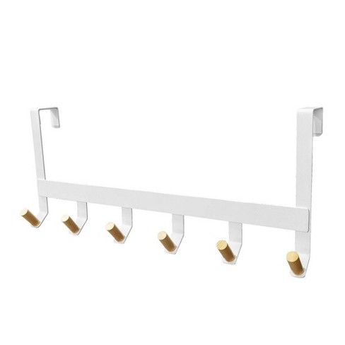 Mixed Material Over The Door 6 Hooks Rail Matte White - Brightroom™ : Target