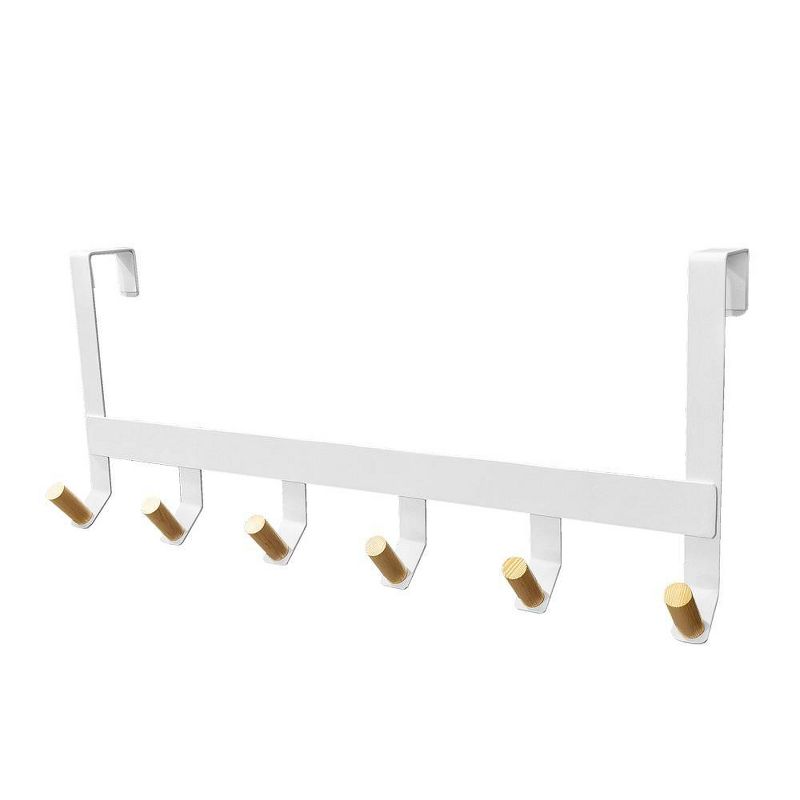 Mixed Material Over The Door 6 Hooks Rail Matte White - Brightroom&#8482;, 1 of 3