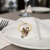 Unique Bargains Napkin Rings Stainless Steel Green Gold Tone 1Pcs - 3 of 3