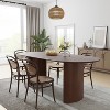 SpassWay 30"H Fashion Oval Wood Dining Table Kitchen Table Conference Table Gathering Table with Double Pedestal Black/Walnut/Natural Wood - 2 of 4