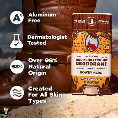 DR. SQUATCH Men's Natural Deodorant - Howdy Hero - 2.65oz