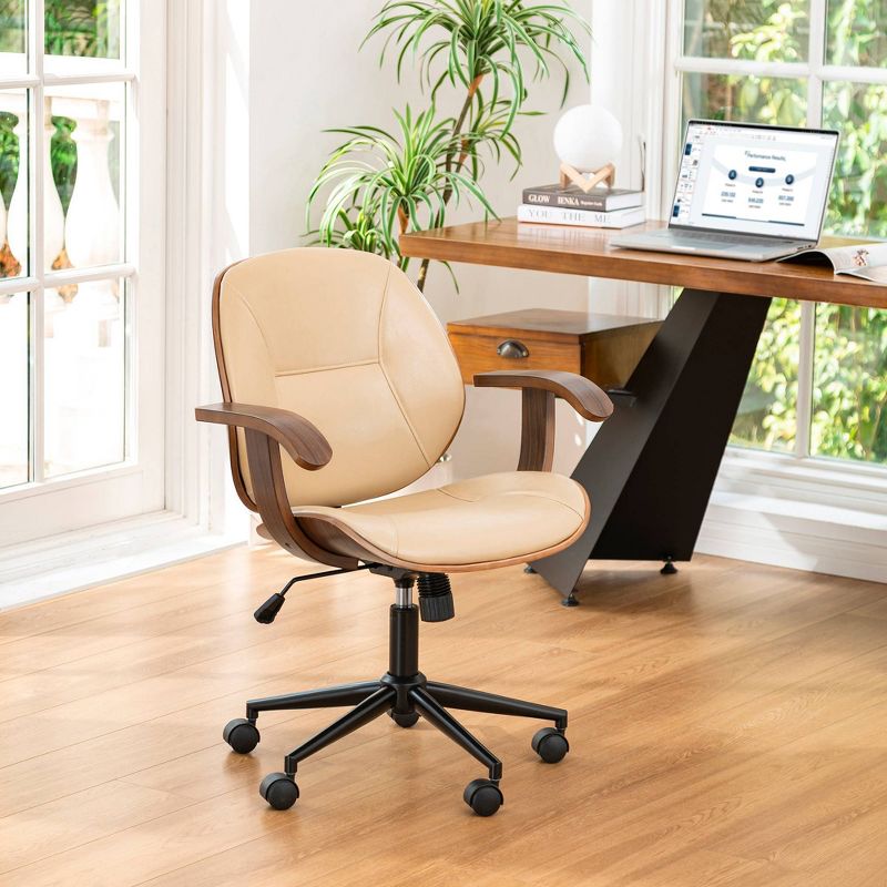 PU Leather Adjustable Swivel Office Chair - Glitzhome, 6 of 10