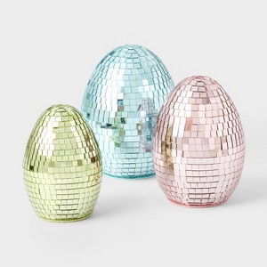 3pk Disco Eggs Tabletop Easter Decor - Spritz™ - 1 of 3