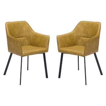 Set of 2 Sharon Dining Chairs Yellow - ZM Home