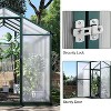 GustoWave  Walk-In Aluminum Polycarbonate Greenhouse With Roof Vent, For Outdoor Gardens, Patios, And Backyards，Green. - 4 of 4