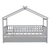 NicBex Twin Size Wooden Platform Bed, House Shaped Bed Frame with Twin Size Trundle and Guardrails for Boy and Girl, Easy Assembly - 3 of 4