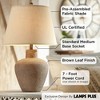 360 Lighting Bentley Rustic Farmhouse Table Lamp 29" Tall Brown Leaf Textured Hammered Pot Off White Empire Shade for Bedroom Living Room House Home - 3 of 4