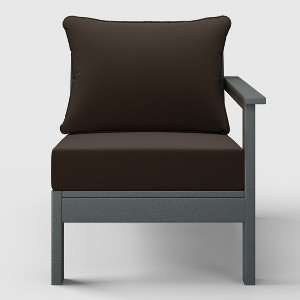 WestinTrends  Avalon Outdoor Patio HDPE Right Arm Facing Sectional Corner Club Chair with Patio Cushions - 1 of 4