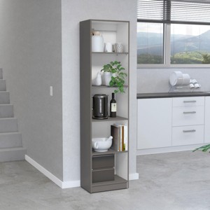 INFURNIC Decorative Bookshelf Compact Bookcase with 5 Shelves Slim Storage Solution for Small Spaces, Multicolored, 11.77"*17.72"*71.1" - 1 of 4