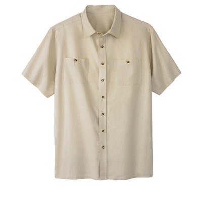 KingSize Men's Big & Tall Short-Sleeve Linen Shirt