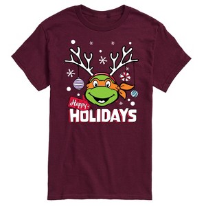 Men's - Teenage Mutant Ninja Turtles - Happy Holidays Short Sleeve Graphic T-Shirt - 1 of 4